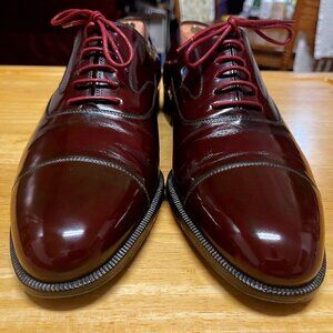 Salvatore Ferragamo Cap Toe Oxford Dress Shoes in Burgundy 12D